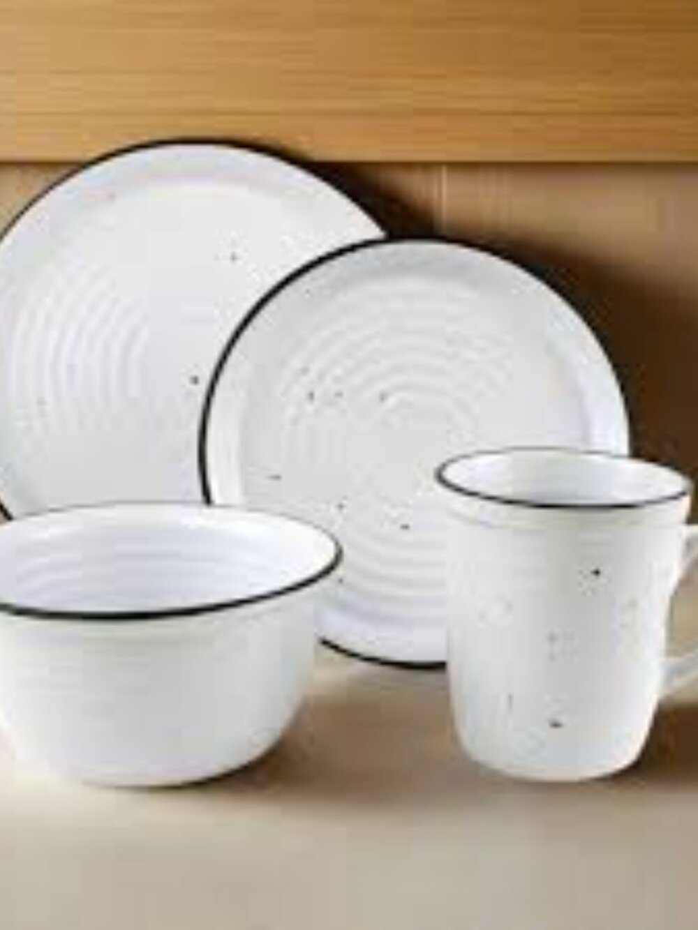 Godinger Stoneware Bistro Set - 2 Mugs, 3 Salad Plates, 2 Dinner Plates